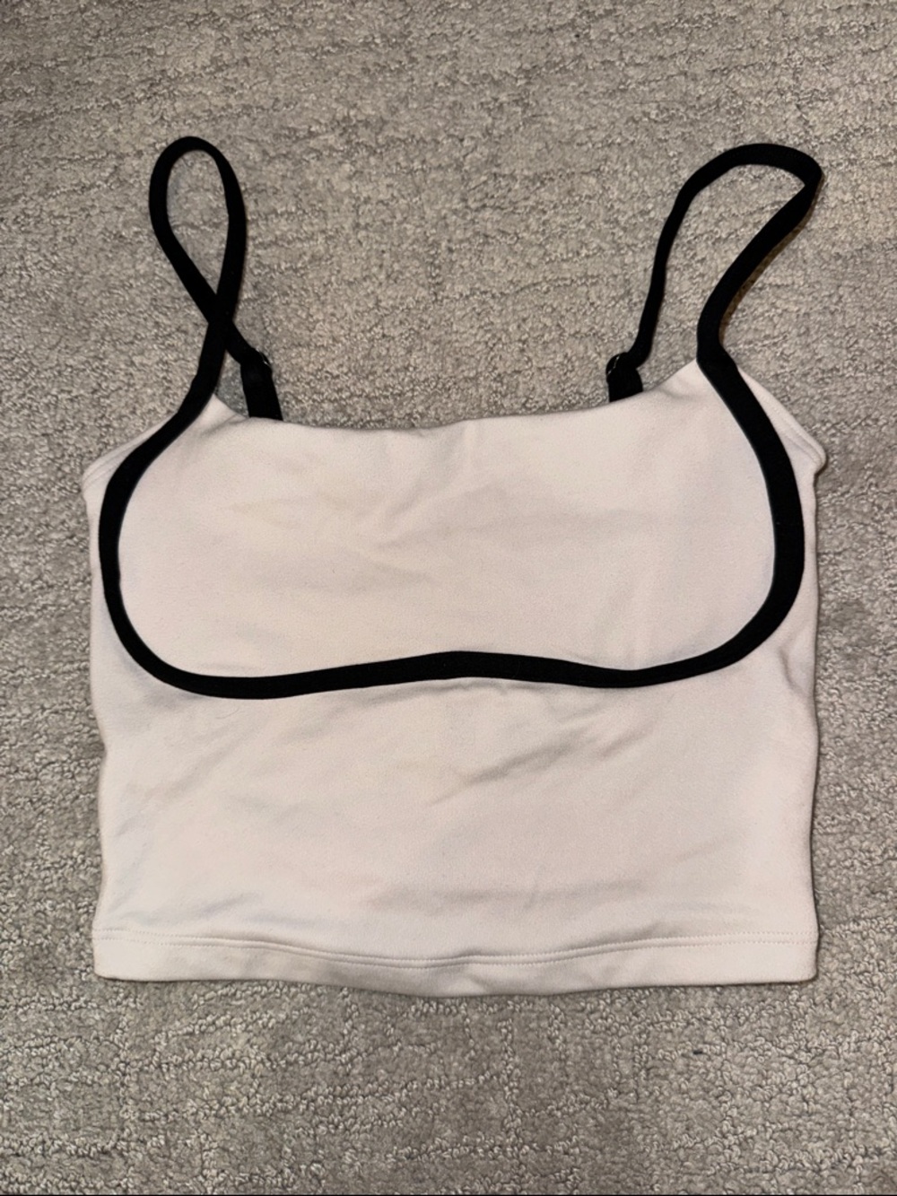 Hollister White Cropped Cami with Black Trim
